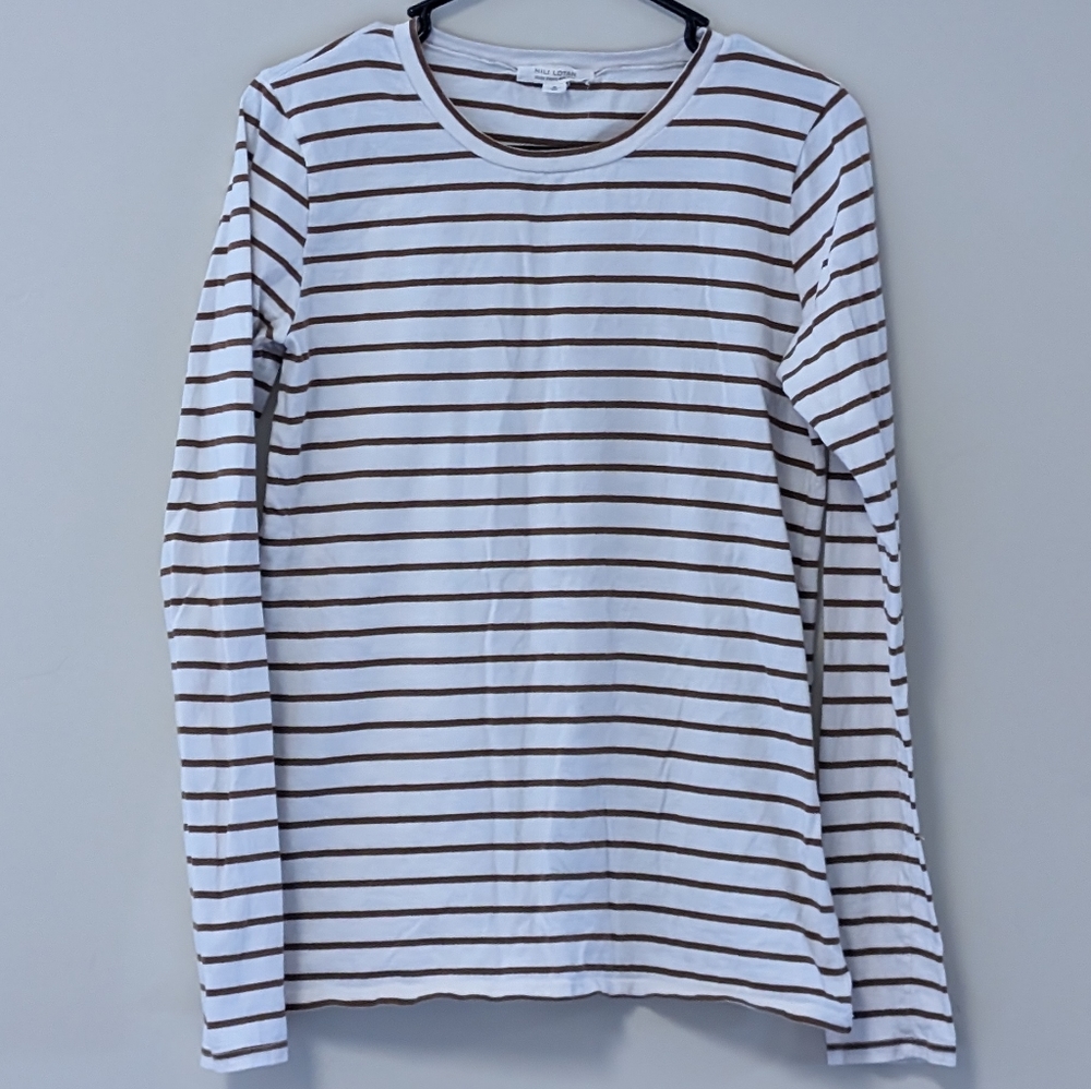 Nili Lotan long sleeve stripe crewneck tee